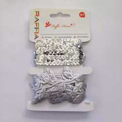 Band, dekorband, "Silver", 2 x 2 meter