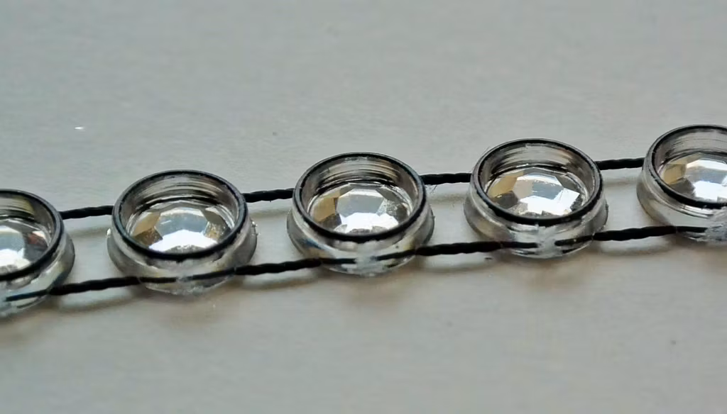 Band, dekorband, "silver", 7 mm