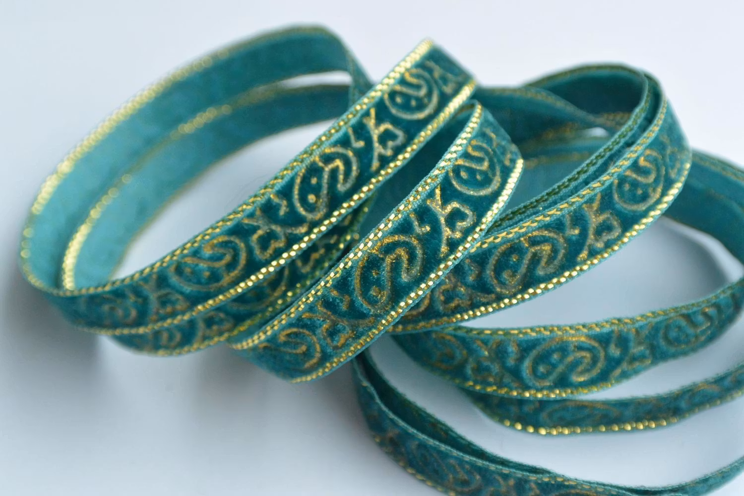 Sammetsband med lurex, 10 mm