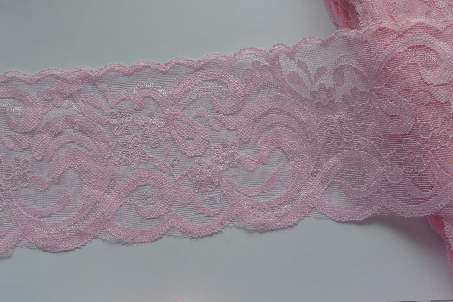 Rosa elastisk spets 9cm