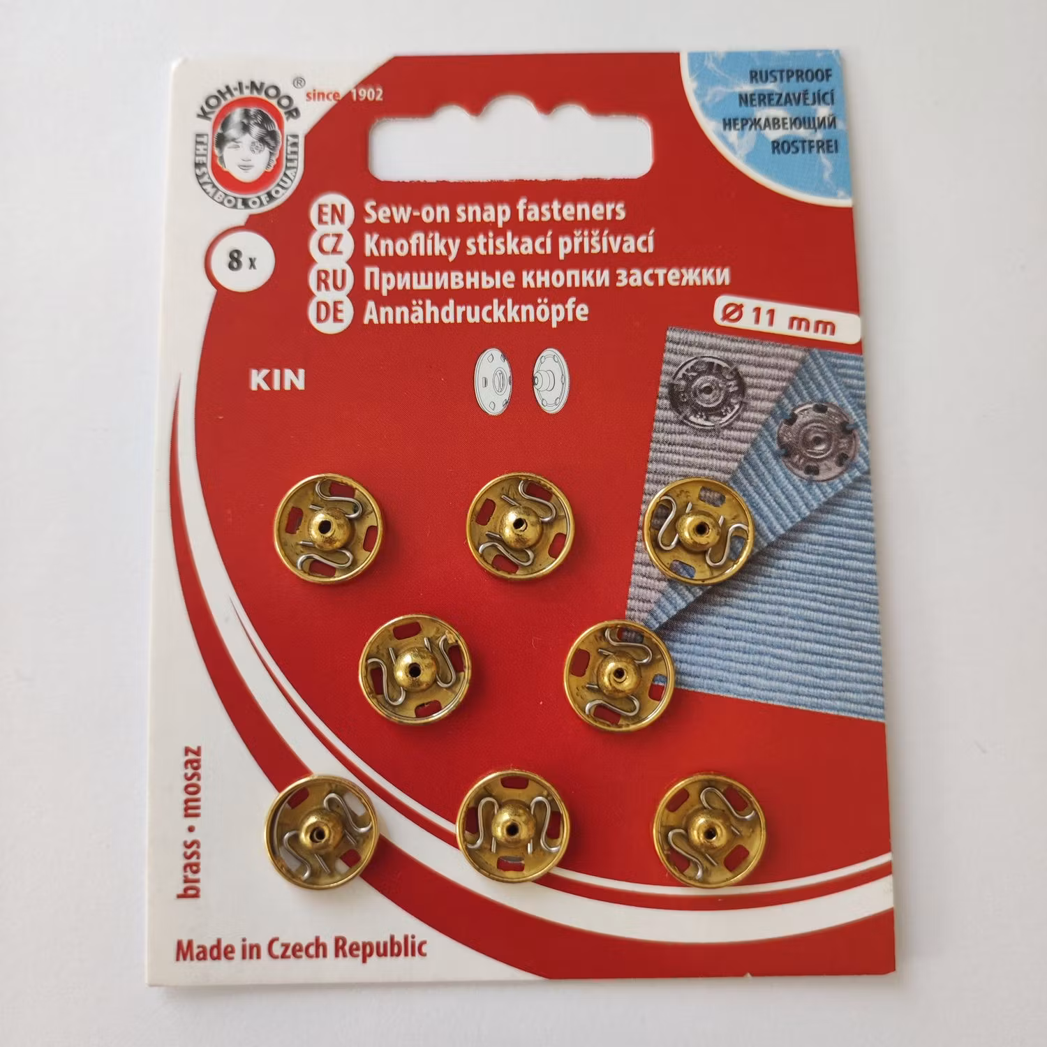 Tryckknappar, 11 mm, 8 st.
