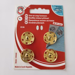 Tryckknappar, guldfärgade, 19 mm, 4 st.