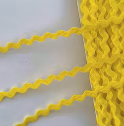 Sicksackband 3,5 mm. Gul.