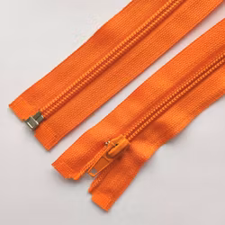 Dragkedja, blixtlås 5mm 30-75 cm. Orange.