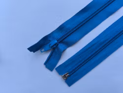 Dragkedja, blixtlås 5mm, 65 cm. Blå.