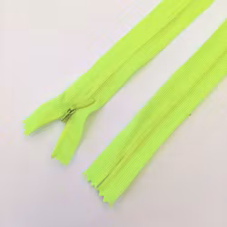 Osynligt, dolt blixtlås, 50 cm. Gul neon. (EU)