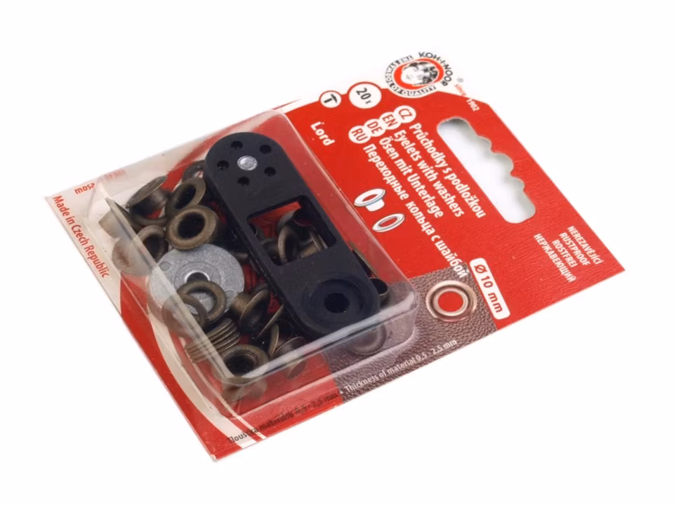 Öljetter med verktyg, 5,5 mm, 20st, Gammal mässing