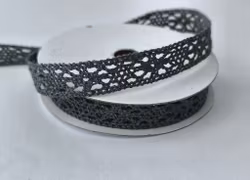Mörkgrå spets 1,1 cm/5 meter