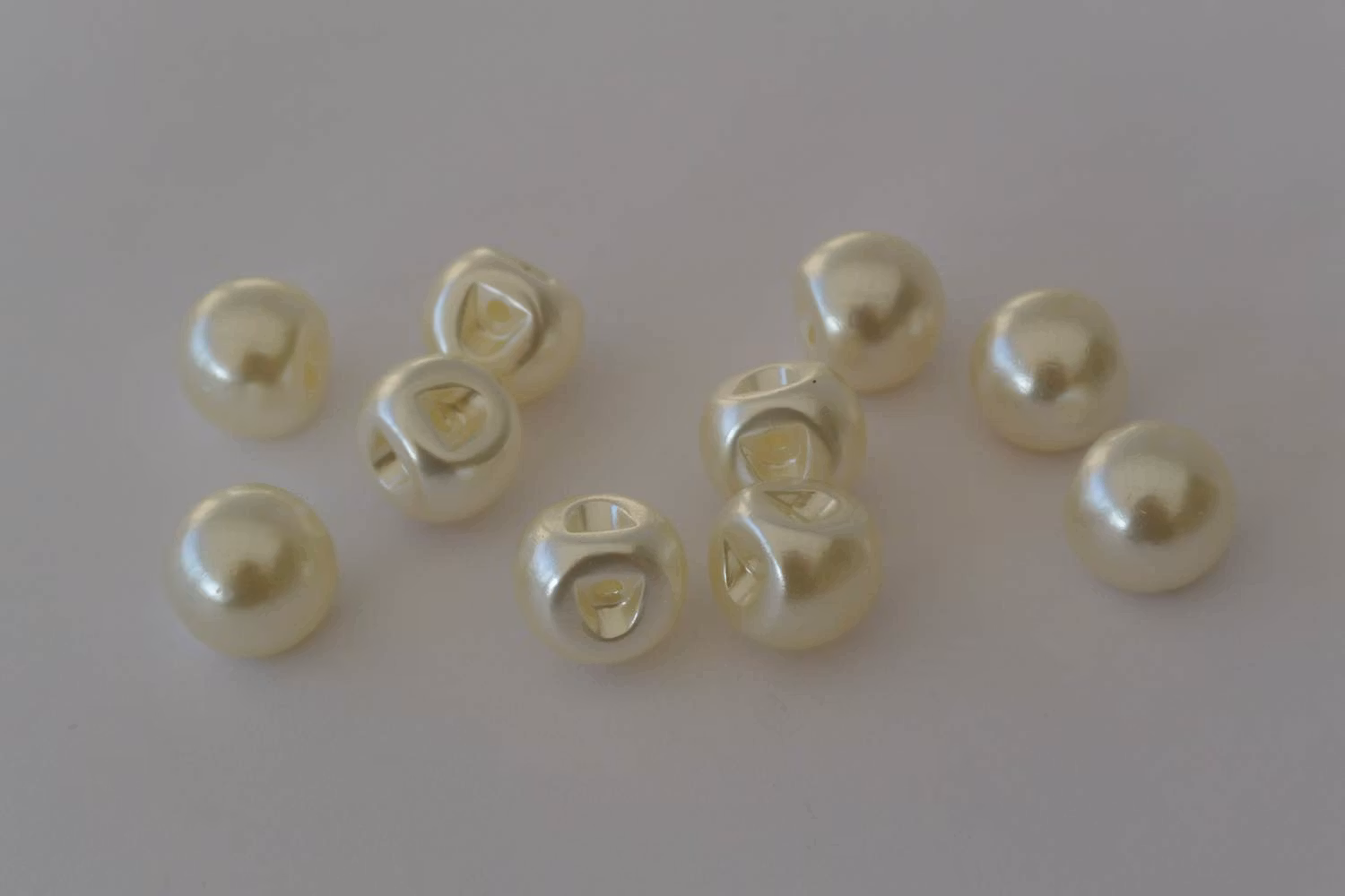 Knappar "pärlor",creme, D 12 mm, 10 st.