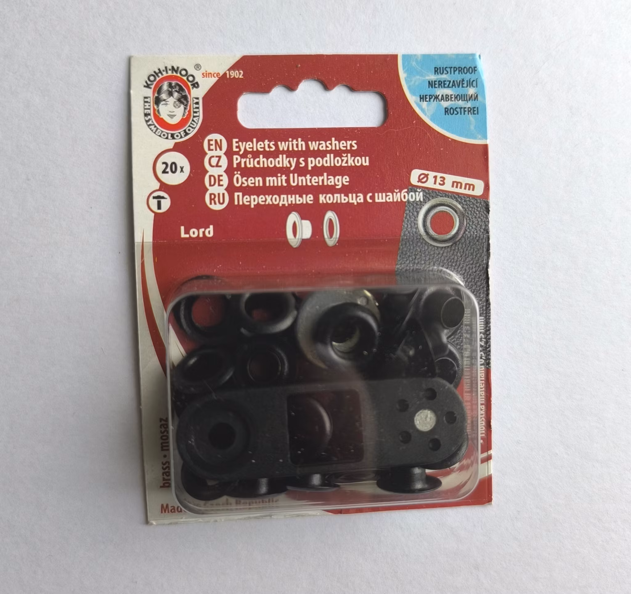 Öljetter med verktyg, 7 mm, 20st, Svart