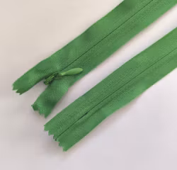 Osynligt, dolt blixtlås, 60 cm. Grön.