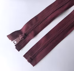 Dragkedja, blixtlås 6 mm 30-85 cm. Vinröd.