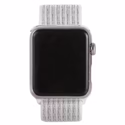 42 & 44 mm armband för Apple Watch i nylon (Silver/Vit)