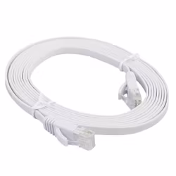 5m CAT6 Ultratunn Platt Nätverkskabel, RJ45 (Vit)