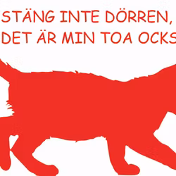 Väggord Katt Stäng inte dörren 26x20cm