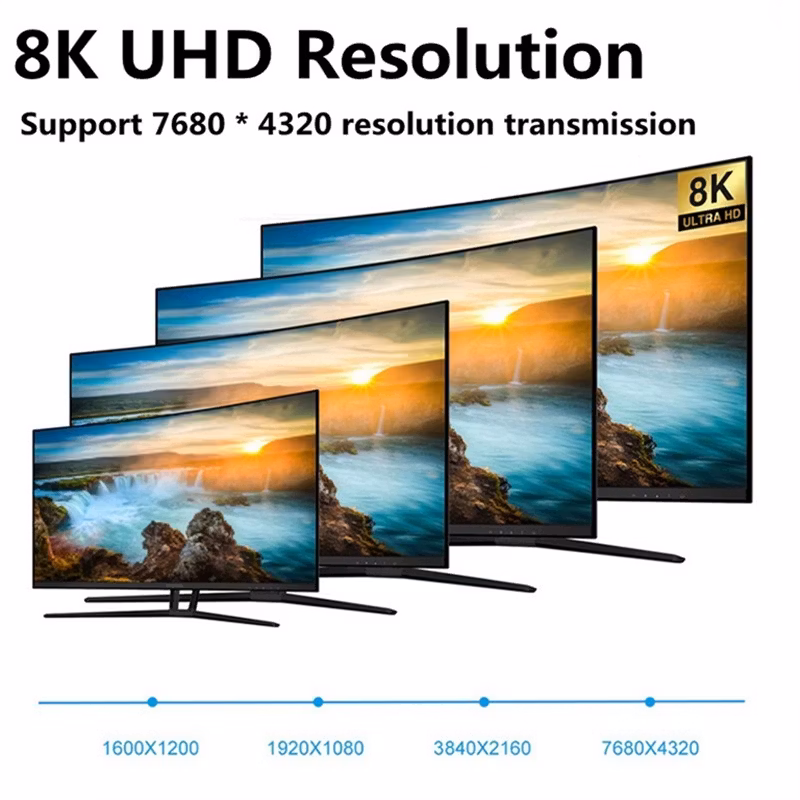 Guldpläterad DP-kabel, 32.4 Gbps, 8k@60Hz, 5 meter