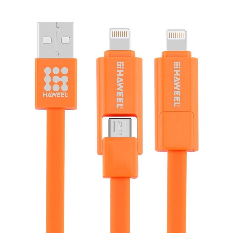 2 i 1 Micro USB 8 Pin till USB Data Synk och Laddningskabel