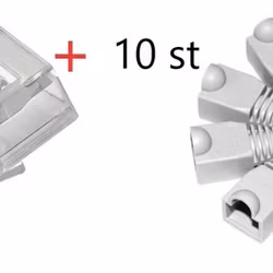 10 st RJ45 Nätverkskontakt med 10 st tillhörande skydd