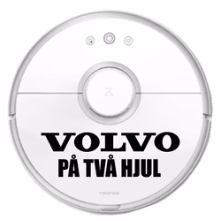 "Volvo på två hjul" dekal till robotdammsugare 24x8cm