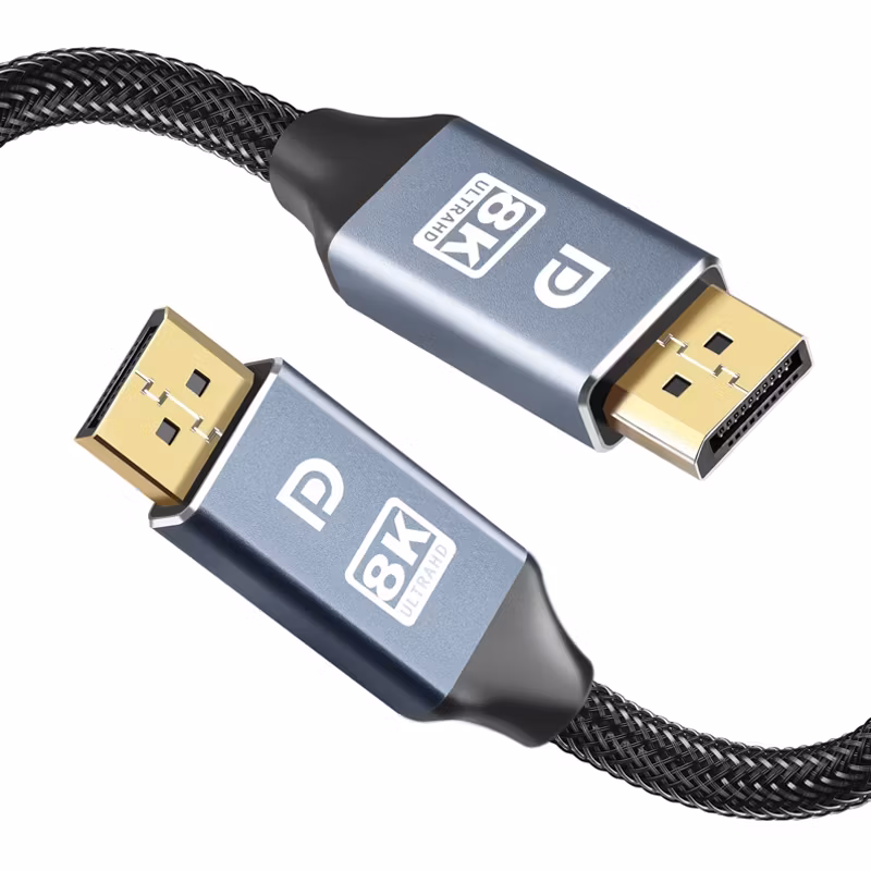Guldpläterad DP-kabel, 32.4 Gbps, 8k@60Hz, 3 meter