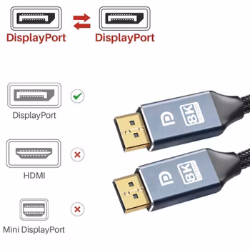 Guldpläterad DP-kabel, 32.4 Gbps, 8k@60Hz, 3 meter