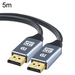 Guldpläterad DP-kabel, 32.4 Gbps, 8k@60Hz, 5 meter