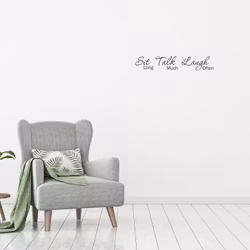 Väggord Sit Talk Laugh 56x10cm Svart