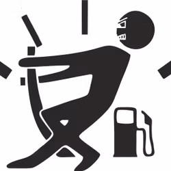 Dekal Mer bensin 13x9cm Svart/vit