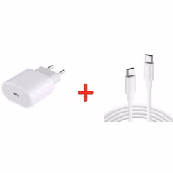 Paket med USB-C väggadapter och laddkabel