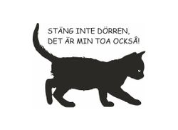 Väggord Katt Stäng inte dörren 26x20cm