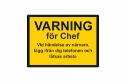 Varning för chef dekal