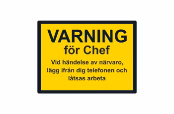 Varning för chef dekal