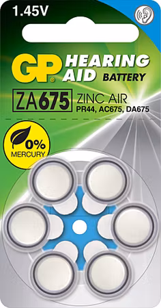 Hörapparatsbatteri ZA675 – 6-pack