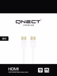 HDMI High Speed med Ethernet 4K UHD, 18 Gbps, Slim, 3 meter, Vit