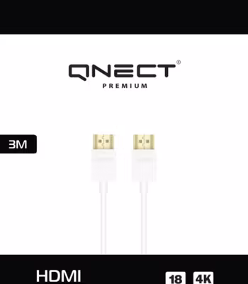 HDMI High Speed med Ethernet 4K UHD, 18 Gbps, Slim, 3 meter, Vit