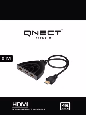 Adapter HDMI 3 in – 1 ut 4K Pigtail, 0,1 m