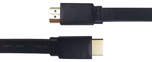 Platt high speed HDMI-kabel med Ethernet, 5 m, svart