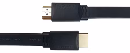 Platt high speed HDMI-kabel med Ethernet, 5 m, svart