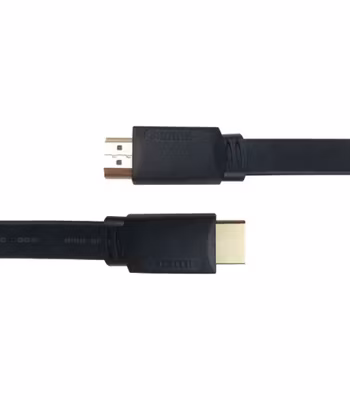 Platt high speed HDMI-kabel med Ethernet, 1 m, svart