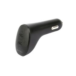 Billaddare 20W, 2x USB-C PD 20W, svart