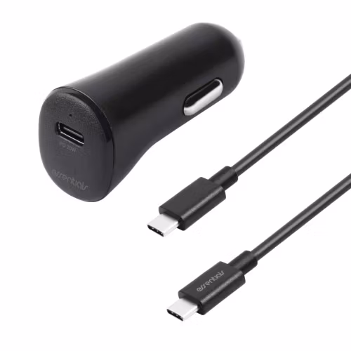 Billaddare PD 20W, USB-C-USB-C cable, 1m, svart