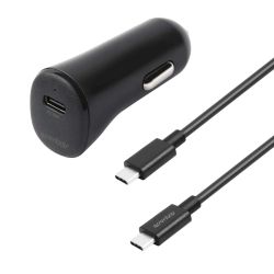 Billaddare PD 20W, USB-C-USB-C cable, 1m, svart