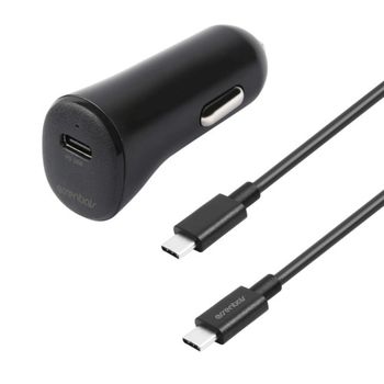 Billaddare PD 20W, USB-C-USB-C cable, 1m, svart