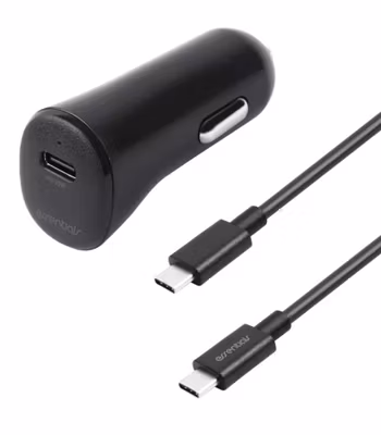 Billaddare PD 20W, USB-C-USB-C cable, 1m, svart