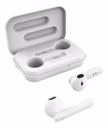 True Wireless Stereo hörlurar med laddningsetui, semi-in-ear, BT 5, mattvit