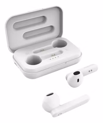 True Wireless Stereo hörlurar med laddningsetui, semi-in-ear, BT 5, mattvit