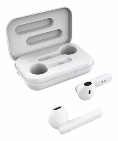 True Wireless Stereo hörlurar med laddningsetui, semi-in-ear, BT 5, mattvit