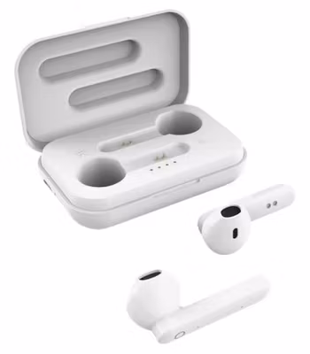 True Wireless Stereo hörlurar med laddningsetui, semi-in-ear, BT 5, mattvit