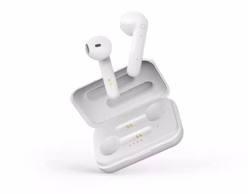 True Wireless Stereo hörlurar med laddningsetui, semi-in-ear, BT 5, mattvit
