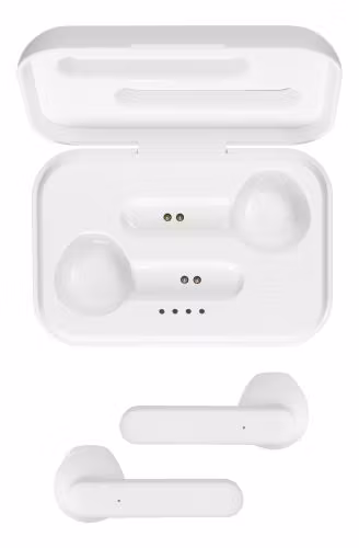 True Wireless Stereo hörlurar med laddningsetui, semi-in-ear, BT 5, mattvit